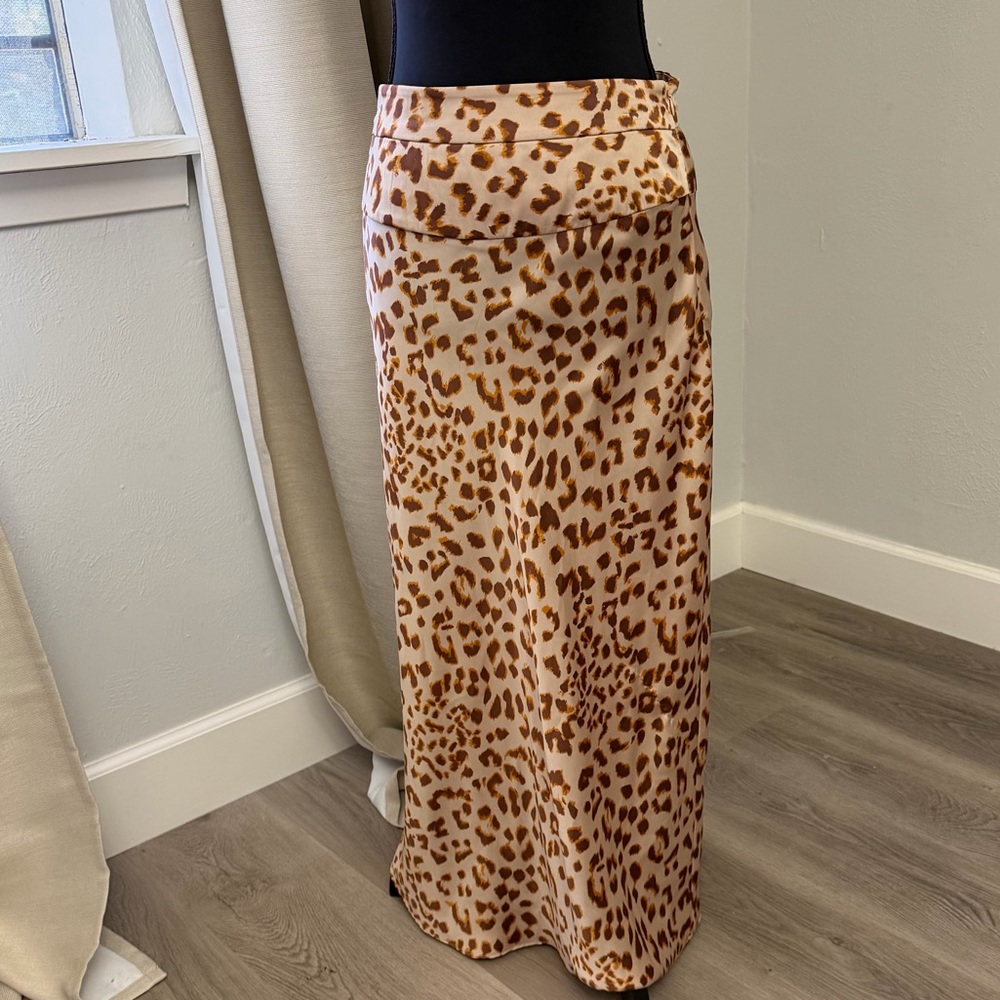 Free People Leopard Print Women's Maxi side zipper Skirt